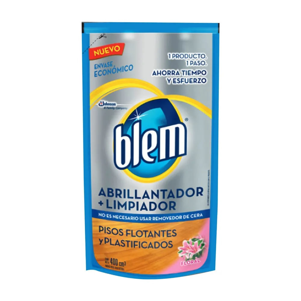 Abrillantador Blem piso flotante floral, doypack 400 ml - telemercados