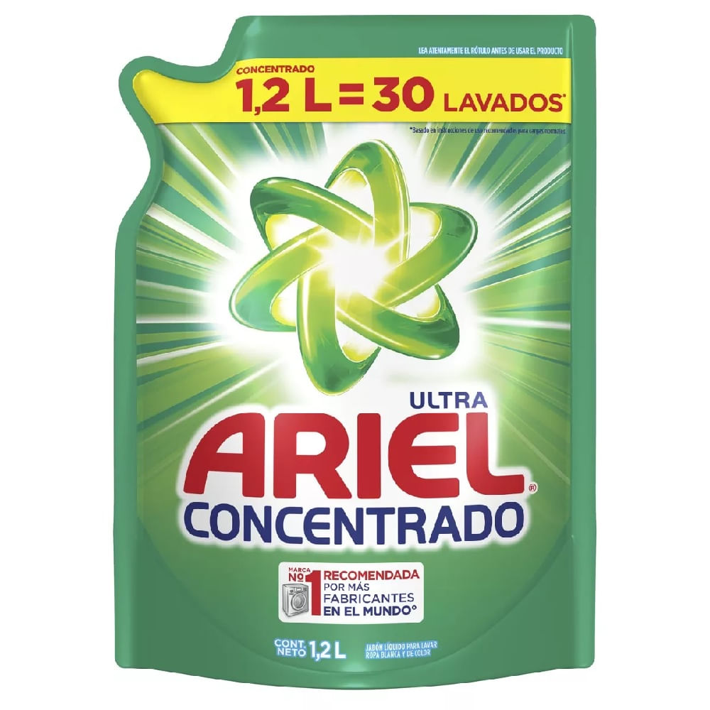 Detergente Ariel concentrado ultra líquido, doypack 1.2 L ...