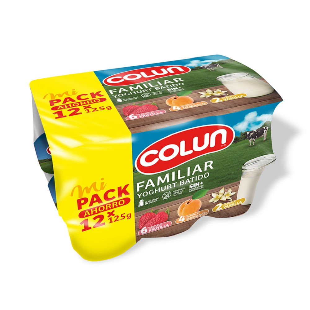 Pack Yoghurt Colun surtido 12 un de 125 g