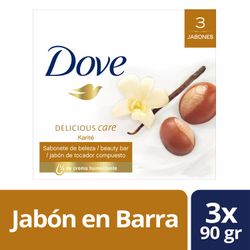 Jabón en barra Dove karité y vainilla 3 un de 90 g