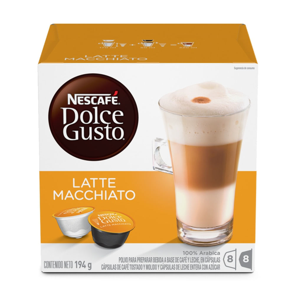 Cápsulas Nescafé Dolce Gusto latte macchiato, 16 un de 12 ...