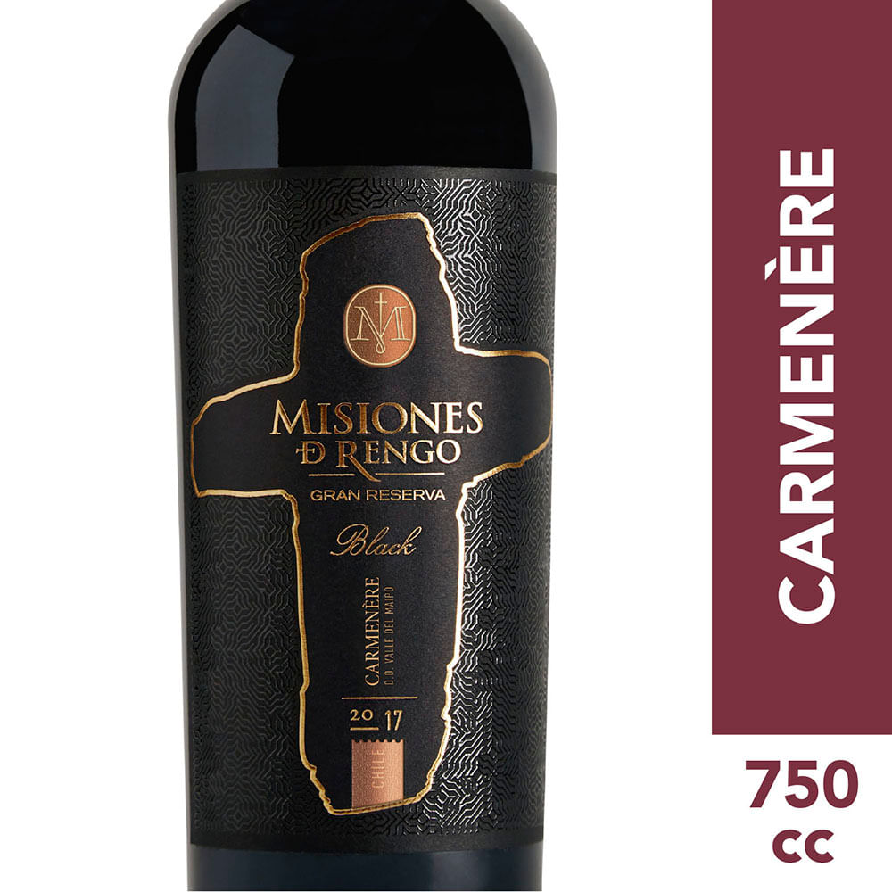 Vino Misiones de Rengo black gran reserva carmenere, 750 ...