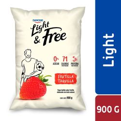 Yoghurt Danone light frutilla bolsa 900 g