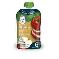 Compota Gerber orgánico manzana pouch 100 g