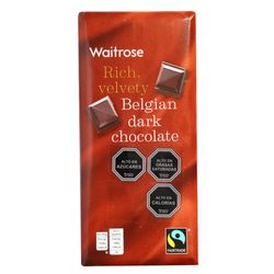 Chocolate Waitrose belga dark 180 g