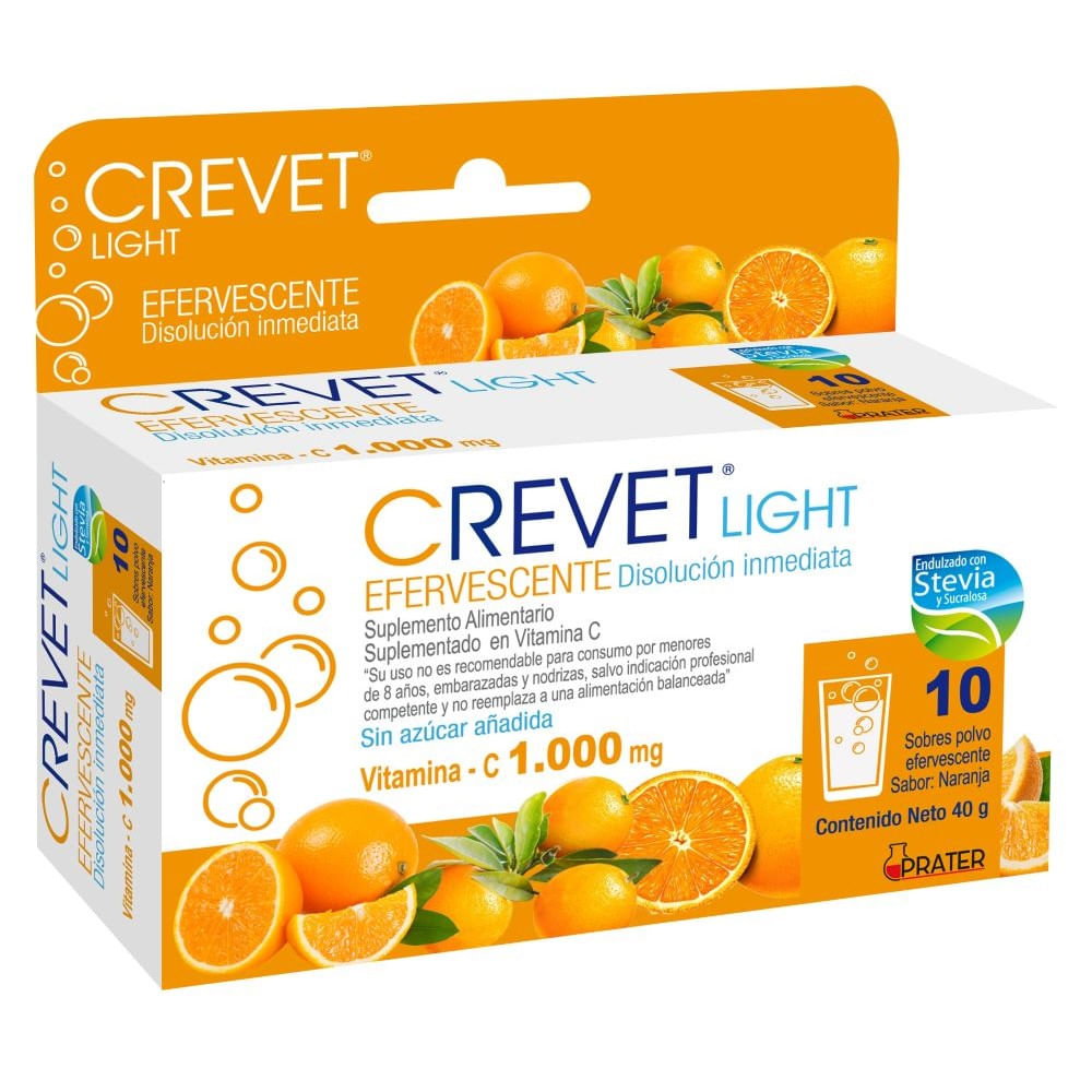 Vitamina C Crevet Light Efervescente 10 Sobres De 4 G Telemercados