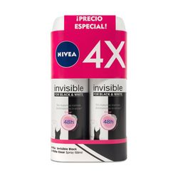 Pack Desodorante Nivea black and white clear spray 4 un de 150 ml