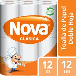 Toalla de papel Nova clásica doble hoja 12 un (12 m)