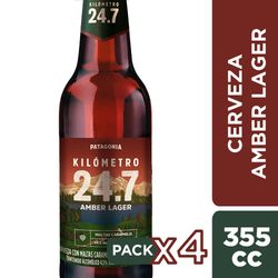 Pack Cerveza KM 24.7 amber lager botella 4 un de 355 cc