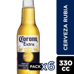 Pack Cerveza Corona extra botella 6 un de 330 cc