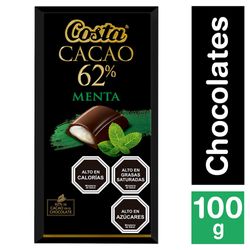 Chocolate Costa 62% cacao y menta barra 100 g