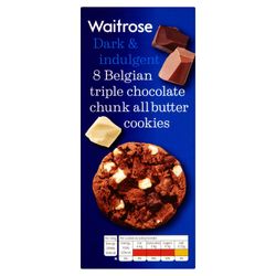 Galletas Waitrose triple chocolate belga 200 g