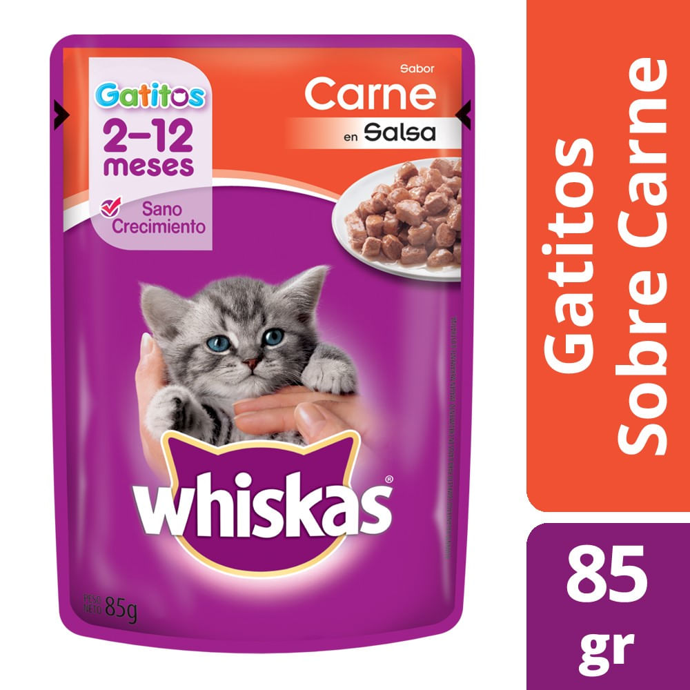 Alimento gato Whiskas carne sobre 85 g | Unimarc