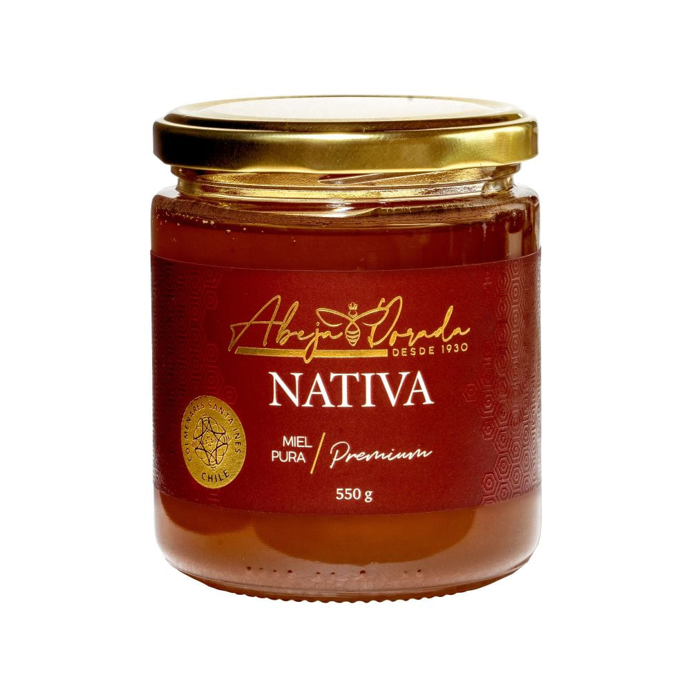 Miel nativa Abeja Dorado premium frasco 550 g