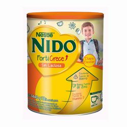 Leche en polvo Nido forticrece sin lactosa tarro 1.4 Kg