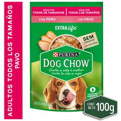 Alimento húmedo perro Dog Chow adultos pavo sobre 100 g