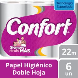 Papel higiénico Confort doble hoja 6 un (22 m)