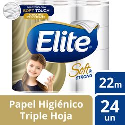Papel higiénico Elite soft & strong triple hoja 24 un (22 m)
