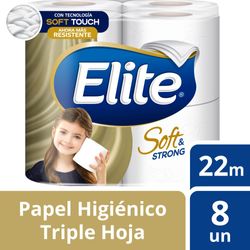 Papel higiénico Elite soft & strong triple hoja 8 un (22 m)