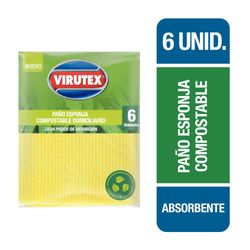 Paño esponja Virutex ultra absorbente natural 6 un