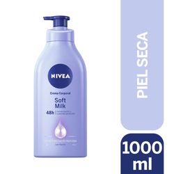 Crema corporal Nivea milk soft piel seca 1 L