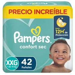 Pañal Pampers confort sec talla XXG 42 un