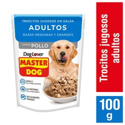 Alimento húmedo perro Master Dog trocitos jugosos de pollo 100 g