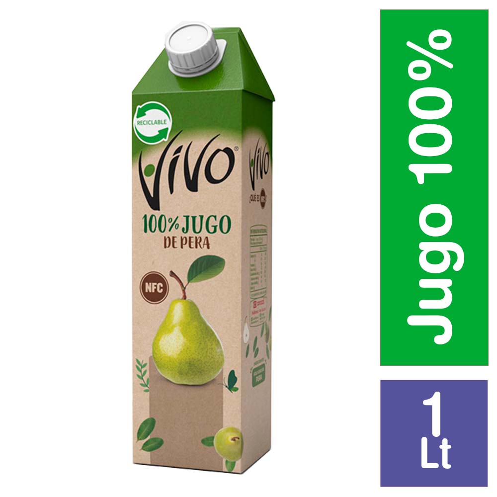 Jugo Vivo 100% jugo de pera 1 L