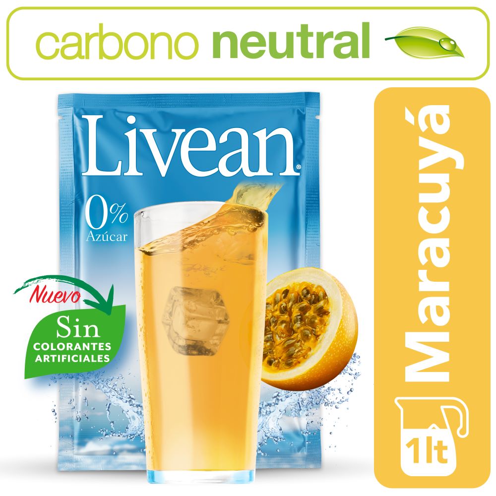 Jugo en polvo Livean maracuyá rinde 1 L