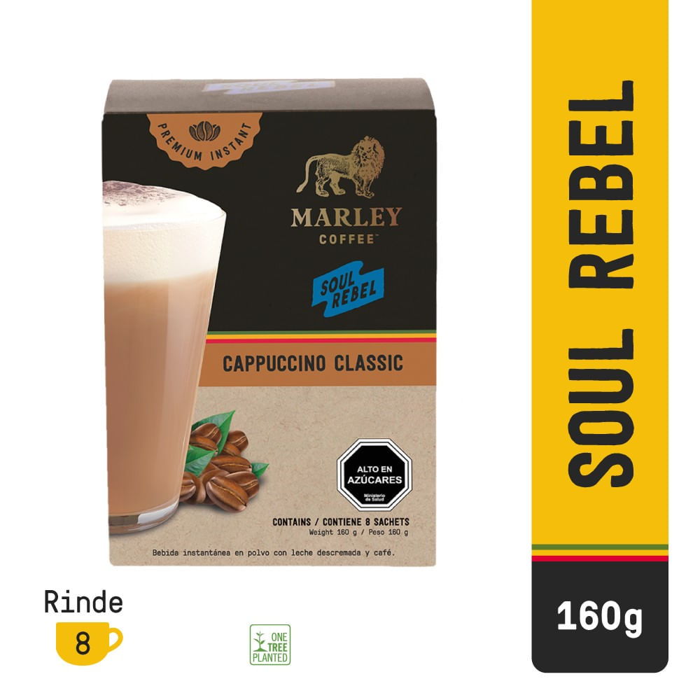 Café cappuccino Marley classic soul rebel 8 un caja 160 g