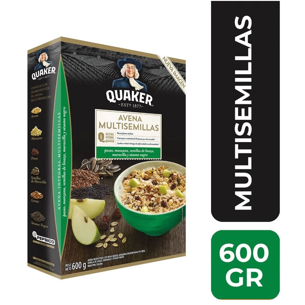 Avena Quaker multisemillas pasas, manzana y linaza 600 g