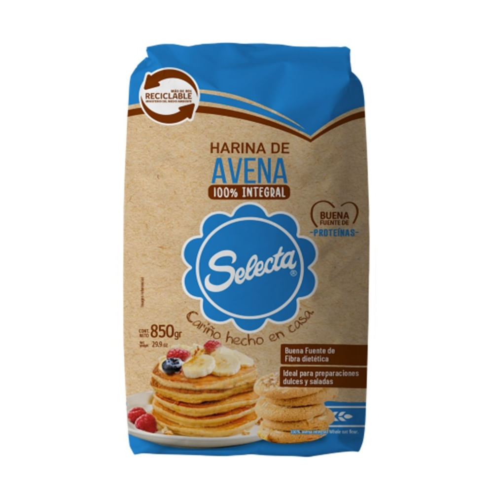 Harina de avena Selecta integral 850 g