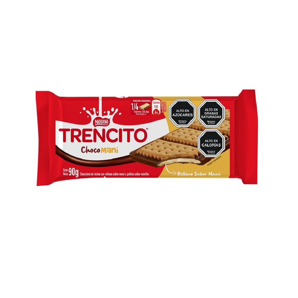 Chocolate Trencito relleno con galleta y maní 90 g