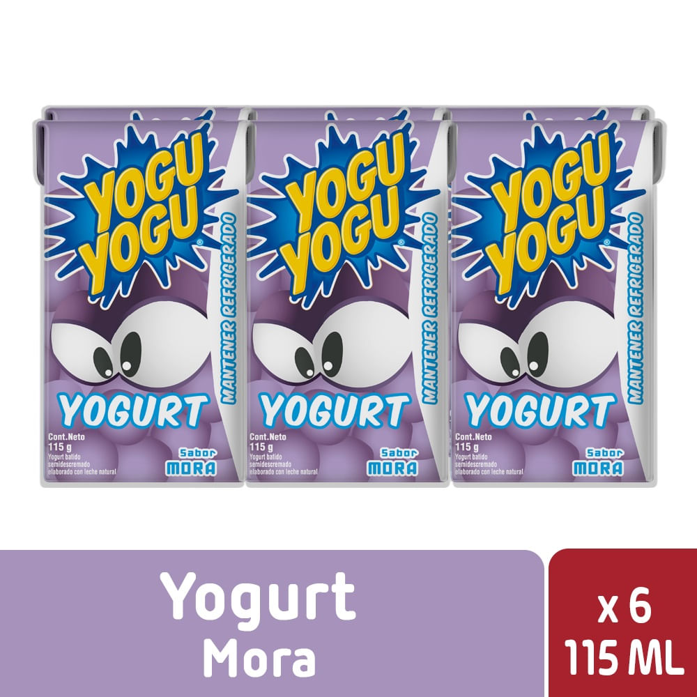 Yogurt batido Yogu Yogu mora 6 un de 115 ml
