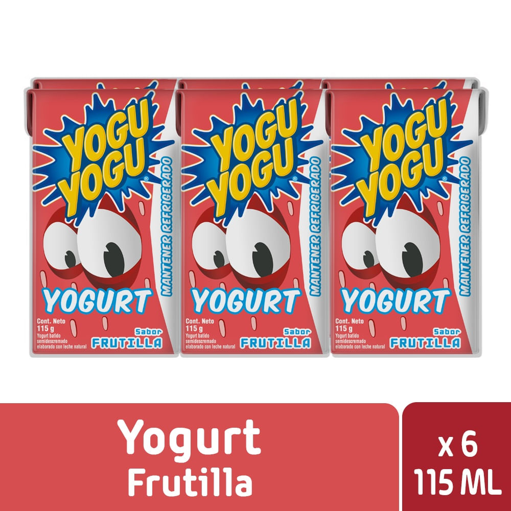 Yogurt batido Yogu Yogu frutilla 6 un de 115 ml