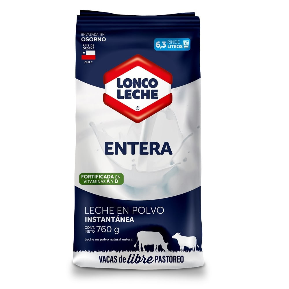 Leche en polvo Loncoleche entera instantánea 760 gr