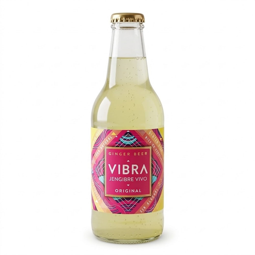 Bebida Vibra ginger beer original limón botella 333 ml