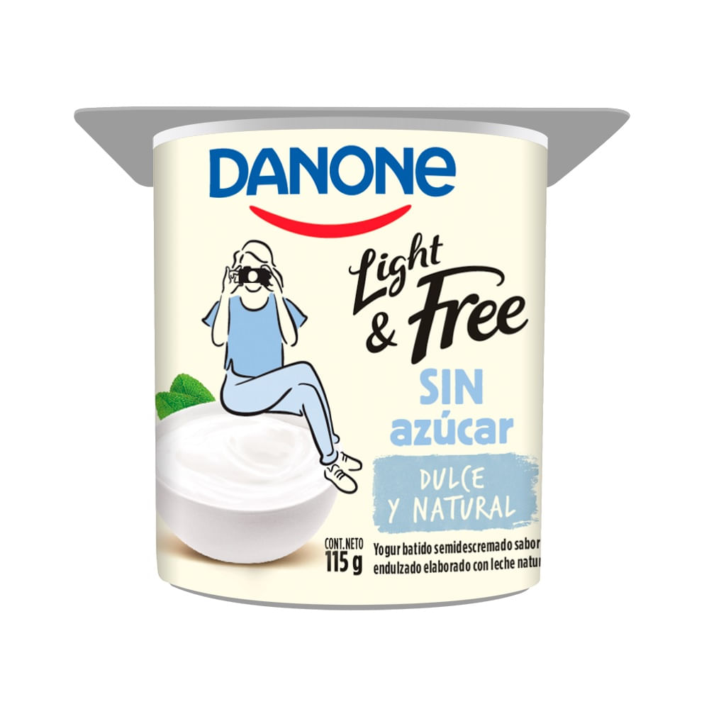 Yoghurt Danone light y free dulce y natural 115 g