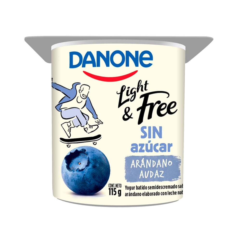 Yoghurt batido Danone light arándanos pote 115 g
