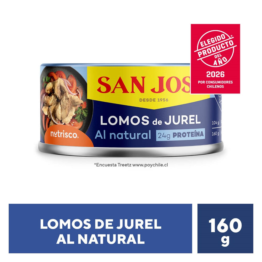 Lomos de jurel San José natural 160 g neto - 104 g drenado