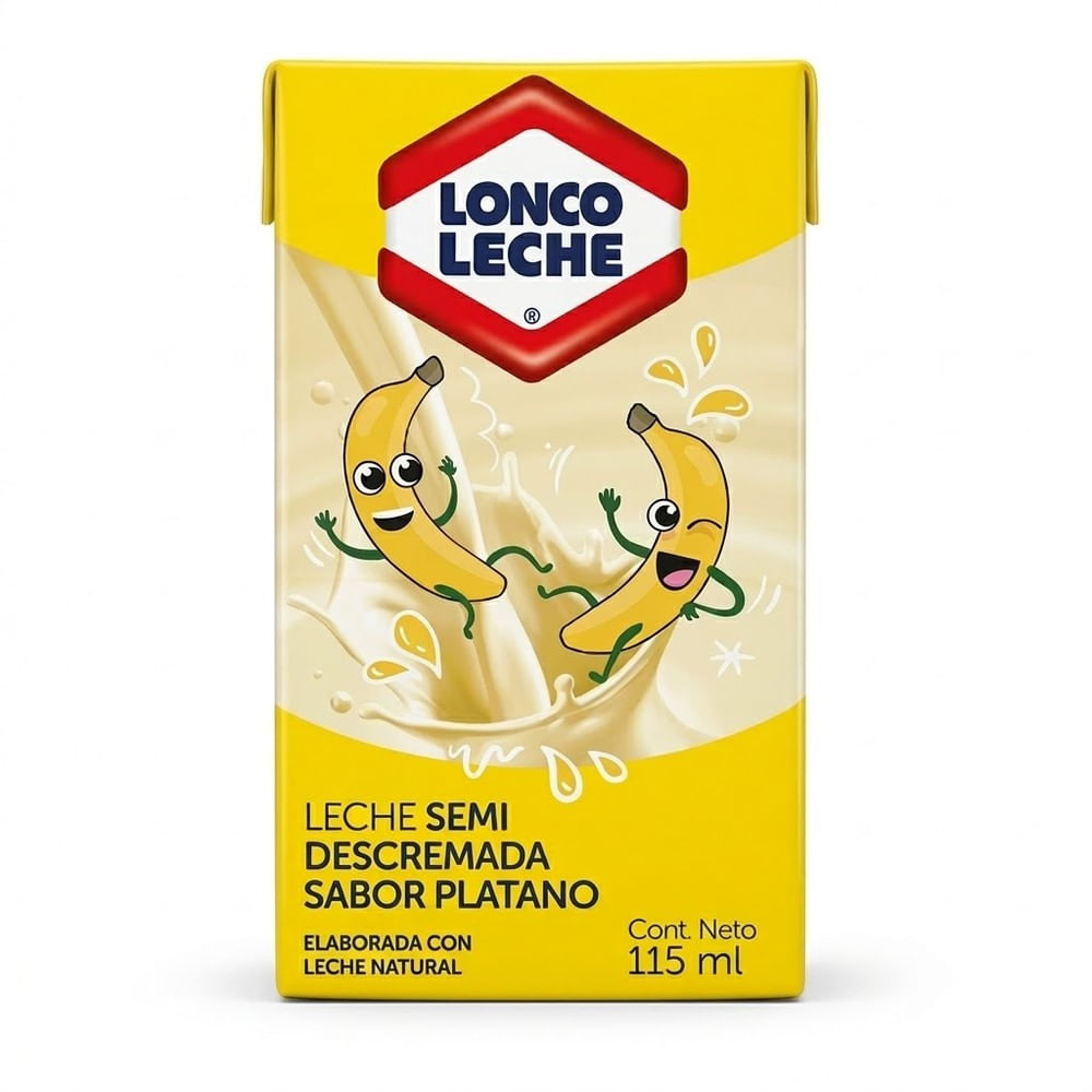Leche semidescremada Loncoleche plátano 115 ml